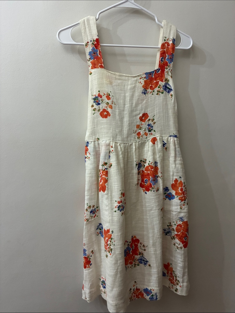 Anthropologie - NWT - white Floral Sundress with Orange & Blue Blooms - size 2P